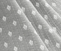 Kantha Gray & Off-White Leaf Row Jacquard Throw, (50" X 60") -Northlight Sales Store 810552840 1