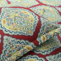Harley Red & Blue Paisley Arabesque Full/Queen 5-Piece Comforter Set -Northlight Sales Store 810552871 3