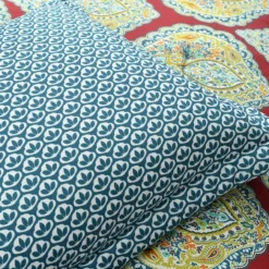 Harley Red & Blue Paisley Arabesque Full/Queen 5-Piece Comforter Set -Northlight Sales Store 810552871 4