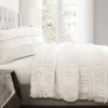Nova White Ruffled King 3-Piece Comforter Set -Northlight Sales Store 810552876