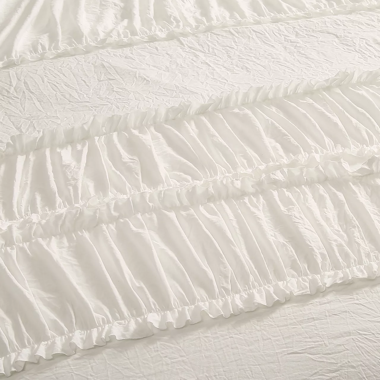 Nova White Ruffled King 3-Piece Comforter Set 8 Nova White Ruffled King 3-Piece Comforter Set - Image 6