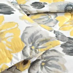 Leah White, Yellow & Gray Floral King 6-Piece Comforter Set -Northlight Sales Store 810552877 3