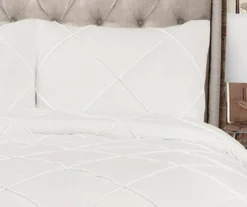 White Diamond Lattice Pom-Pom Full/Queen 3-Piece Comforter Set -Northlight Sales Store 810552879 11