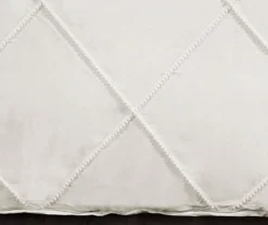 White Diamond Lattice Pom-Pom Full/Queen 3-Piece Comforter Set -Northlight Sales Store 810552879 2