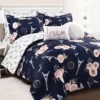 Navy & Peach Botanical Paris King 7-Piece Comforter Set