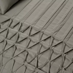 Aurora Dark Gray Pleated Pintuck Full/Queen 5-Piece Comforter Set -Northlight Sales Store 810552888 2