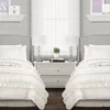Belle White Ruffled Twin XL 3-Piece Comforter Set 2 Belle White Ruffled Twin XL 3-Piece Comforter Set -Northlight Sales Store 810552895