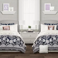 Belle White Ruffled Twin XL 3-Piece Comforter Set -Northlight Sales Store 810552895 21