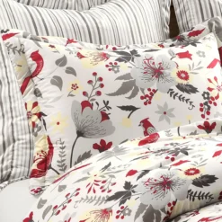 Blooming Garden Gray & Red King 5-Piece Comforter Set -Northlight Sales Store 810552897 2