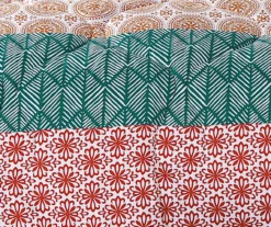 Turquoise & Red Bohemian Pattern Block Full/Queen 7-Piece Comforter Set 15 Turquoise & Red Bohemian Pattern Block Full/Queen 7-Piece Comforter Set -Northlight Sales Store 810552898 41