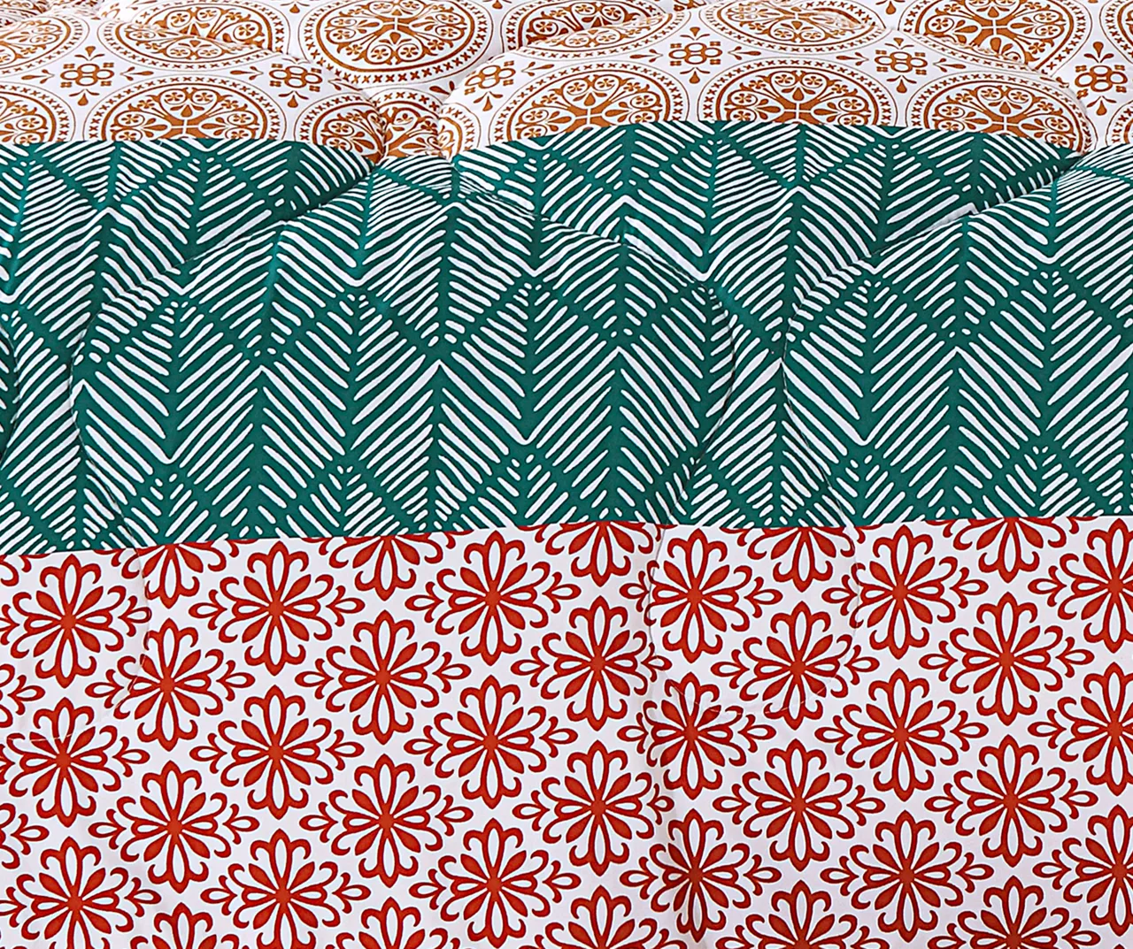 Turquoise & Red Bohemian Pattern Block Full/Queen 7-Piece Comforter Set 9 Turquoise & Red Bohemian Pattern Block Full/Queen 7-Piece Comforter Set - Image 7