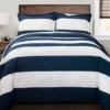 Navy & White Color Block Stripe New Berlin Twin 2-Piece Quilt Set -Northlight Sales Store 810552917