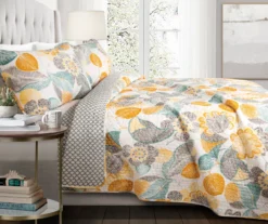 Layla White & Yellow Floral Full/Queen 3-Piece Quilt Set -Northlight Sales Store 810552946 1