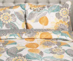 Layla White & Yellow Floral Full/Queen 3-Piece Quilt Set -Northlight Sales Store 810552946 3
