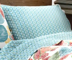 Layla Orange & Teal Floral Full/Queen 3-Piece Quilt Set -Northlight Sales Store 810552947 1