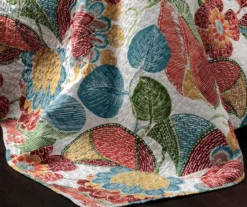 Layla Orange & Teal Floral Full/Queen 3-Piece Quilt Set -Northlight Sales Store 810552947 3