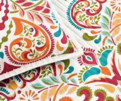 Clara Orange & Turquoise Floral Full/Queen 3-Piece Quilt Set -Northlight Sales Store 810552948 4