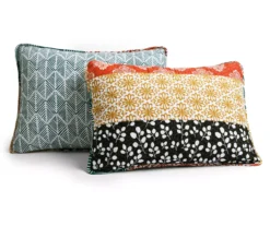 Turquoise & Orange Bohemian Pattern Stripe Full/Queen 3-Piece Quilt Set 13 Turquoise & Orange Bohemian Pattern Stripe Full/Queen 3-Piece Quilt Set -Northlight Sales Store 810552950 3