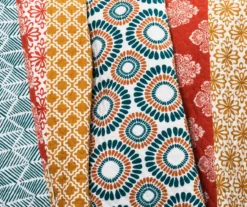Turquoise & Orange Bohemian Pattern Stripe Full/Queen 3-Piece Quilt Set 14 Turquoise & Orange Bohemian Pattern Stripe Full/Queen 3-Piece Quilt Set -Northlight Sales Store 810552950 4
