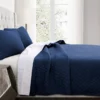 Ava Navy Diamond-Quilted Full/Queen 3-Piece Quilt Set