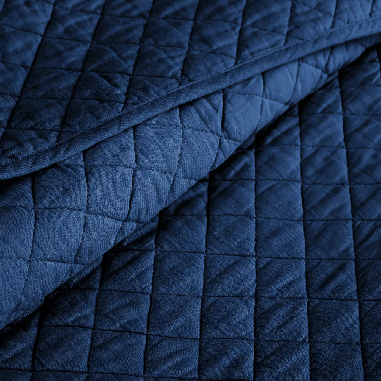 Ava Navy Diamond-Quilted Full/Queen 3-Piece Quilt Set 6 Ava Navy Diamond-Quilted Full/Queen 3-Piece Quilt Set - Image 4