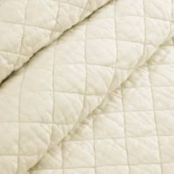 Ava Ivory Diamond-Quilted Full/Queen 3-Piece Quilt Set -Northlight Sales Store 810552954 3