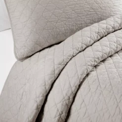 Ava Gray Diamond-Quilted Full/Queen 3-Piece Quilt Set -Northlight Sales Store 810552955 2