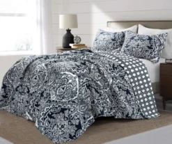 Aubree Navy & White Full/Queen 3-Piece Quilt Set -Northlight Sales Store 810552957 11