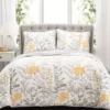 Aprile White & Yellow Floral Full/Queen 3-Piece Quilt Set -Northlight Sales Store 810552959