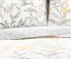 Aprile White & Yellow Floral Full/Queen 3-Piece Quilt Set 9 Aprile White & Yellow Floral Full/Queen 3-Piece Quilt Set -Northlight Sales Store 810552959 2