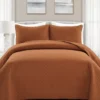Ava Rust Diamond-Quilted Full/Queen 3-Piece Quilt Set