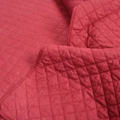 Ava Red Diamond-Quilted Full/Queen 3-Piece Quilt Set -Northlight Sales Store 810552962 3