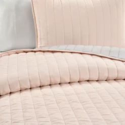 Soft Rose Stripe All-Season Twin XL 2-Piece Coverlet Quilt Set -Northlight Sales Store 810552973 21