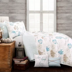 Harbor Life White & Blue King 7-Piece Quilt Set -Northlight Sales Store 810552982 11