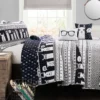 Navy & White Llama Pattern Block Full/Queen 5-Piece Quilt Set -Northlight Sales Store 810552997