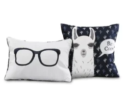 Navy & White Llama Pattern Block Full/Queen 5-Piece Quilt Set -Northlight Sales Store 810552997 11