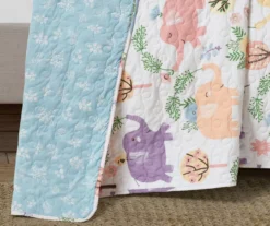 Hygge White & Pastel Elephant Full/Queen 4-Piece Quilt Set -Northlight Sales Store 810552999 41