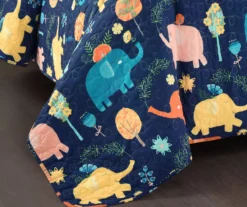 Hygge Navy & Pastel Elephant Full/Queen 4-Piece Quilt Set -Northlight Sales Store 810553000 31