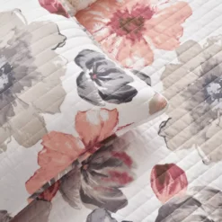 Leah Gray & Coral Floral Full/Queen 3-Piece Quilt Set -Northlight Sales Store 810553028 31