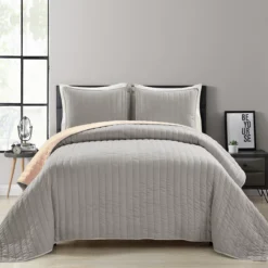 Soft Rose Stripe All-Season King 3-Piece Coverlet Quilt Set 14 Soft Rose Stripe All-Season King 3-Piece Coverlet Quilt Set -Northlight Sales Store 810553030 11