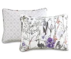Adalia White & Purple Floral Full/Queen 3-Piece Quilt Set -Northlight Sales Store 810553041 3