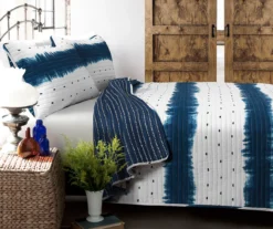 Jane White & Navy Shibori Tie-Dye Full/Queen 3-Piece Quilt Set -Northlight Sales Store 810553065 11