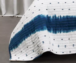 Jane White & Navy Shibori Tie-Dye Full/Queen 3-Piece Quilt Set -Northlight Sales Store 810553065 41
