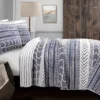 Hygge Navy & White Geometric Full/Queen 3-Piece Quilt Set -Northlight Sales Store 810553067
