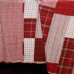Greenville White & Red Plaid Patchwork Full/Queen 3-Piece Quilt Set -Northlight Sales Store 810553069 3