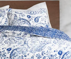 Erindale White & Blue Floral Paisley Full/Queen 3-Piece Quilt Set -Northlight Sales Store 810553071 21