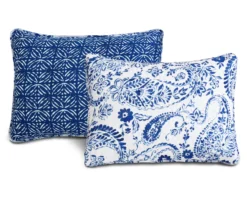 Erindale White & Blue Floral Paisley Full/Queen 3-Piece Quilt Set -Northlight Sales Store 810553071 3