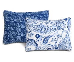 Erindale White & Blue Floral Paisley Full/Queen 3-Piece Quilt Set -Northlight Sales Store 810553071 31