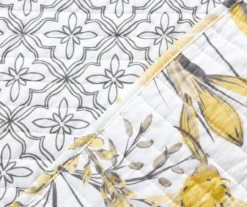 Adalia White & Yellow Floral Full/Queen 3-Piece Quilt Set -Northlight Sales Store 810553075 4