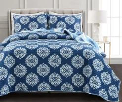 Leah Floral Reversible 3-Piece Quilt Set 19 Leah Floral Reversible 3-Piece Quilt Set -Northlight Sales Store 810553246 1